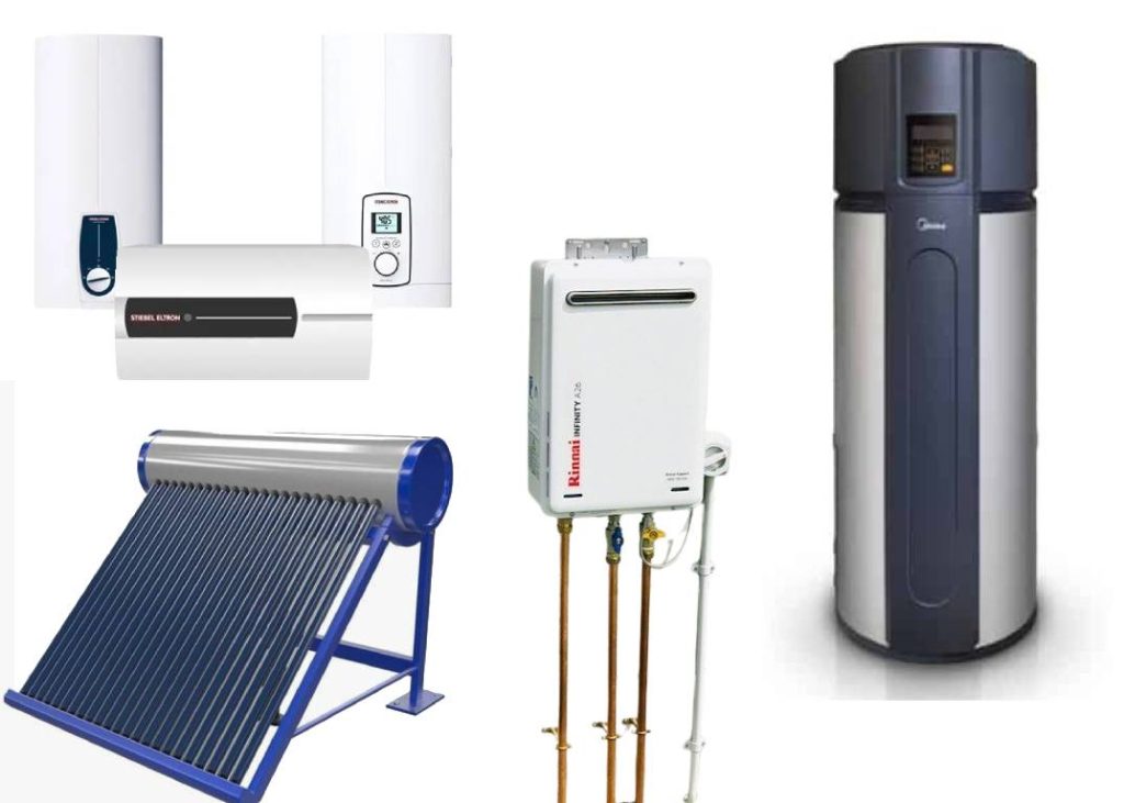 4 types of hot water systems