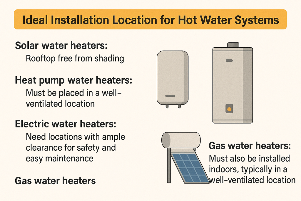 installation location for hot water systems